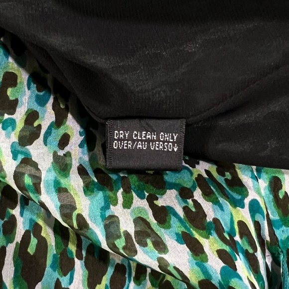 Dana Buchman - Women's Size 8 - Skirt w/Black & Blue Animal Print - 100% Silk - Picture 5 of 8